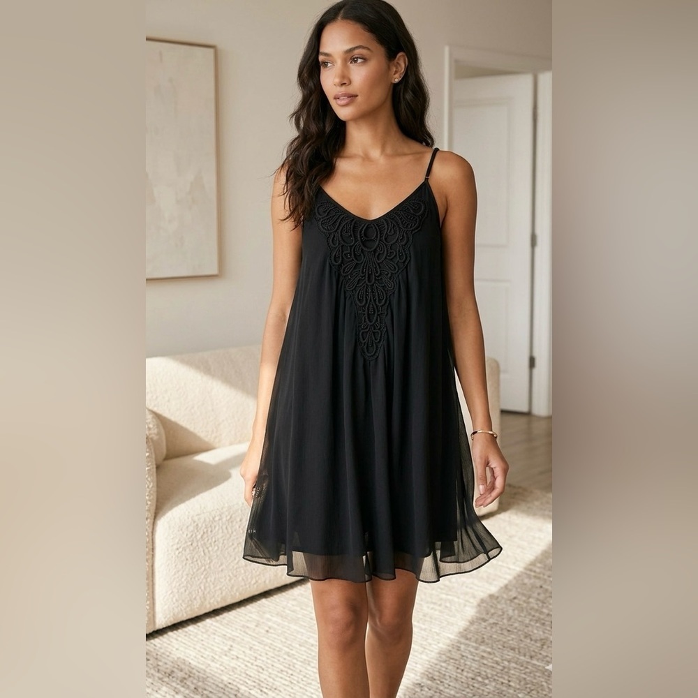 Express Black Scoop Neck Sundress for Cocktail